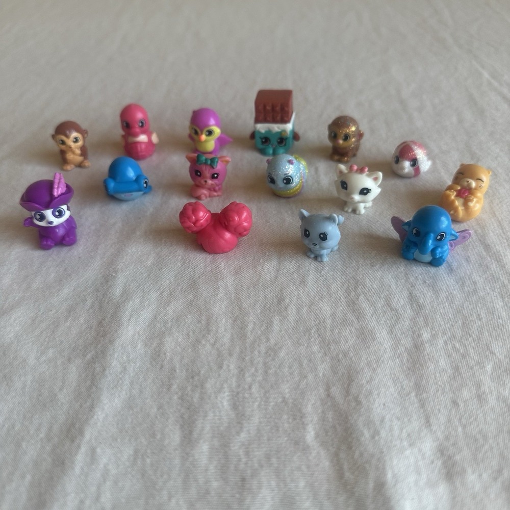 Lot of 15 Squinkies Mini Figures Mixed‎ Characters Replacement Figures EUC